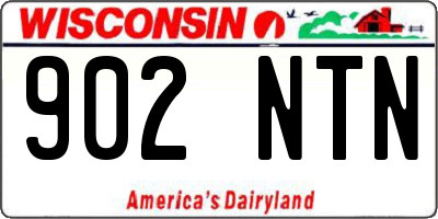WI license plate 902NTN