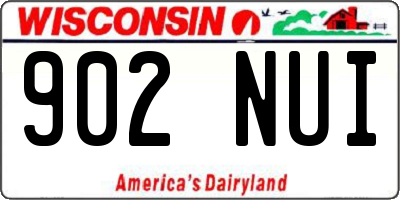 WI license plate 902NUI
