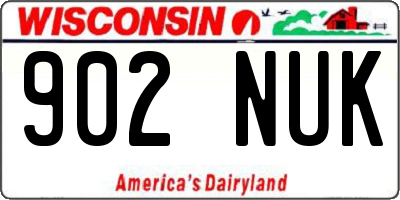 WI license plate 902NUK