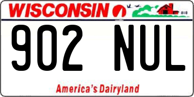 WI license plate 902NUL