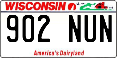 WI license plate 902NUN