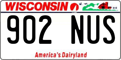 WI license plate 902NUS