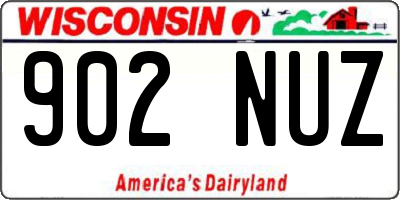 WI license plate 902NUZ