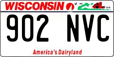 WI license plate 902NVC