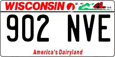 WI license plate 902NVE