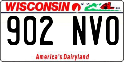 WI license plate 902NVO
