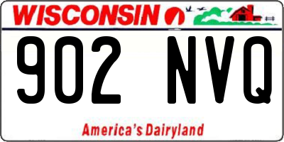 WI license plate 902NVQ