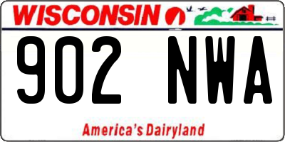 WI license plate 902NWA