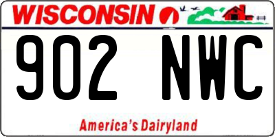 WI license plate 902NWC