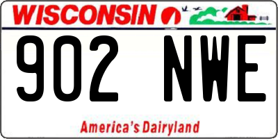 WI license plate 902NWE