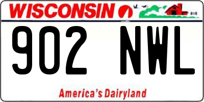 WI license plate 902NWL