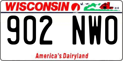 WI license plate 902NWO