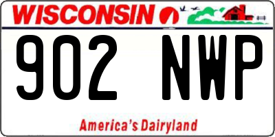 WI license plate 902NWP