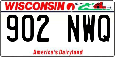 WI license plate 902NWQ