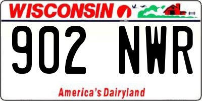 WI license plate 902NWR