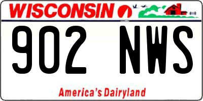 WI license plate 902NWS