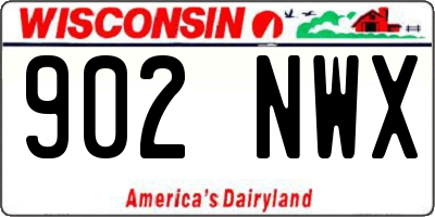 WI license plate 902NWX