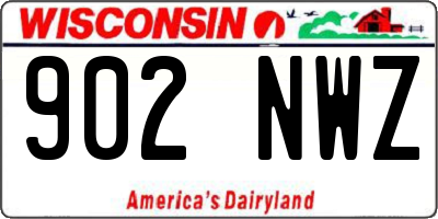 WI license plate 902NWZ
