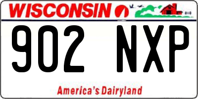WI license plate 902NXP