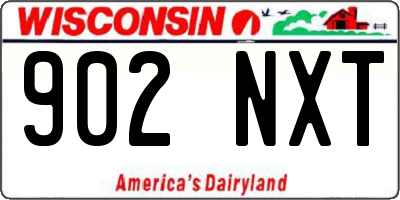 WI license plate 902NXT