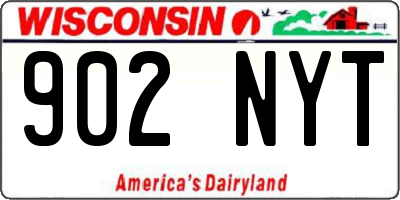 WI license plate 902NYT