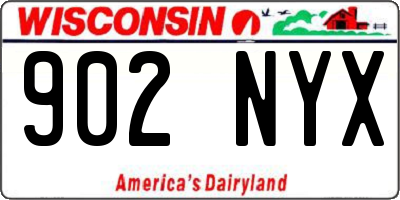 WI license plate 902NYX