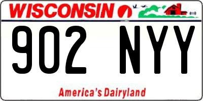 WI license plate 902NYY
