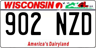 WI license plate 902NZD