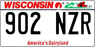 WI license plate 902NZR