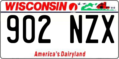 WI license plate 902NZX