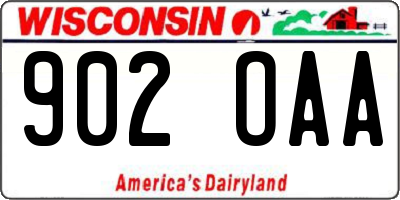 WI license plate 902OAA