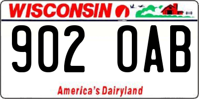 WI license plate 902OAB