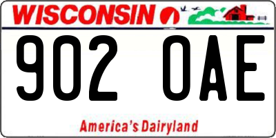 WI license plate 902OAE