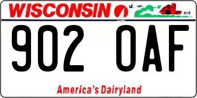 WI license plate 902OAF