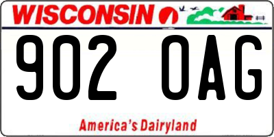 WI license plate 902OAG