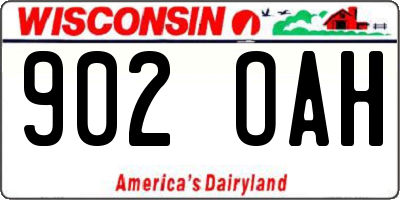 WI license plate 902OAH