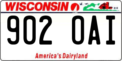 WI license plate 902OAI