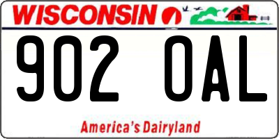 WI license plate 902OAL