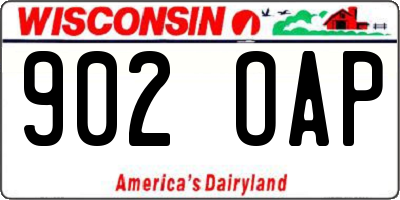 WI license plate 902OAP