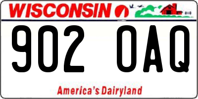 WI license plate 902OAQ