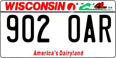 WI license plate 902OAR