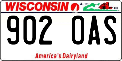 WI license plate 902OAS