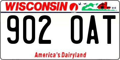 WI license plate 902OAT