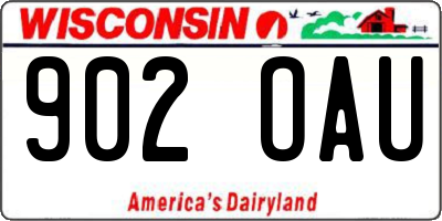 WI license plate 902OAU