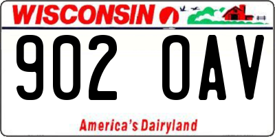 WI license plate 902OAV