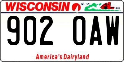 WI license plate 902OAW