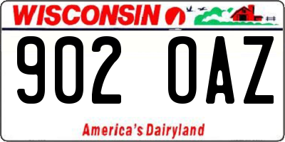WI license plate 902OAZ