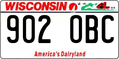 WI license plate 902OBC