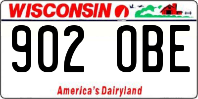 WI license plate 902OBE