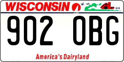 WI license plate 902OBG